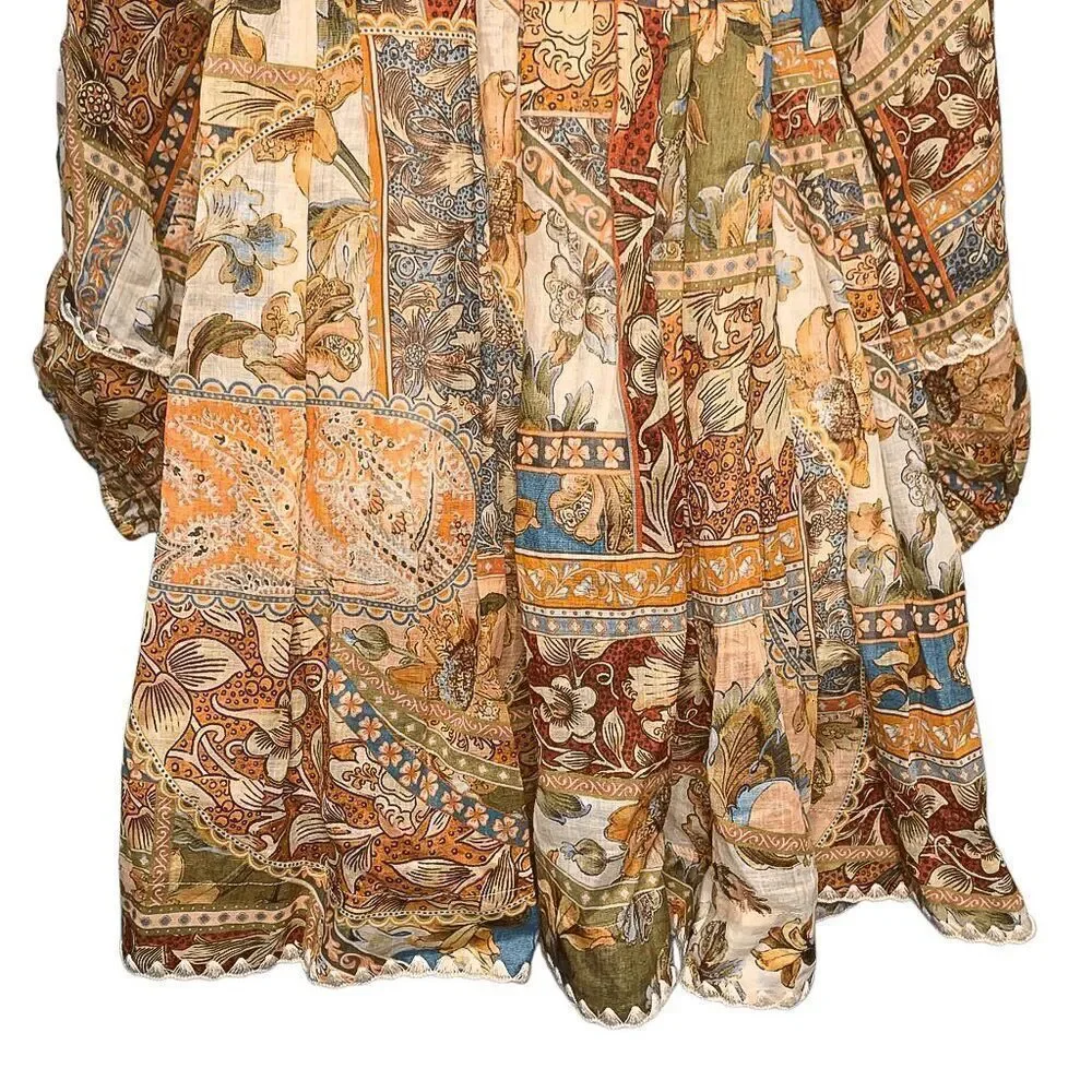 Zimmermann Multicolor Bohemian Mini Dress - Picture 8 of 13